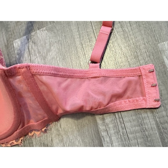 Victoria's Secret 36DDD Dream Angels Cross Dye Lace Lined Demi Bra Cocktail Pink - Picture 8 of 13